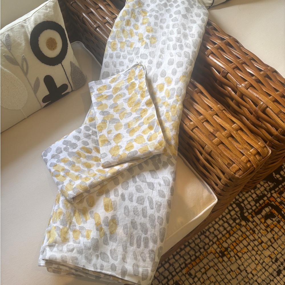 The Company Store Yellow and Gray Legends Hotel Cheetah Relaxed Linen Duvet